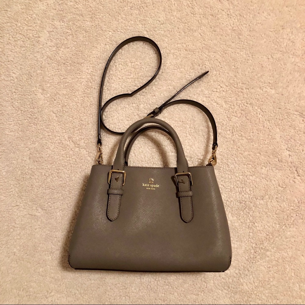 Kate Spade Gray Structured Crossbody Purse